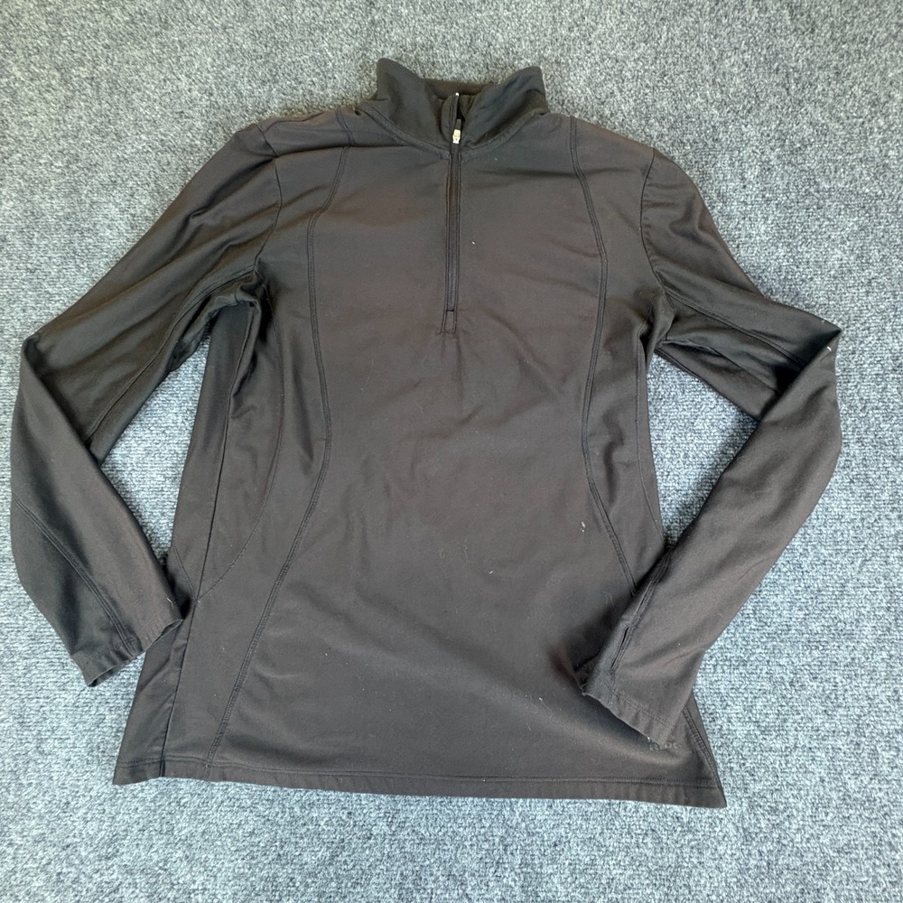 RBX Active Top Womens Large Black Fleece Lined Quarter Zip Mock Neck Performance